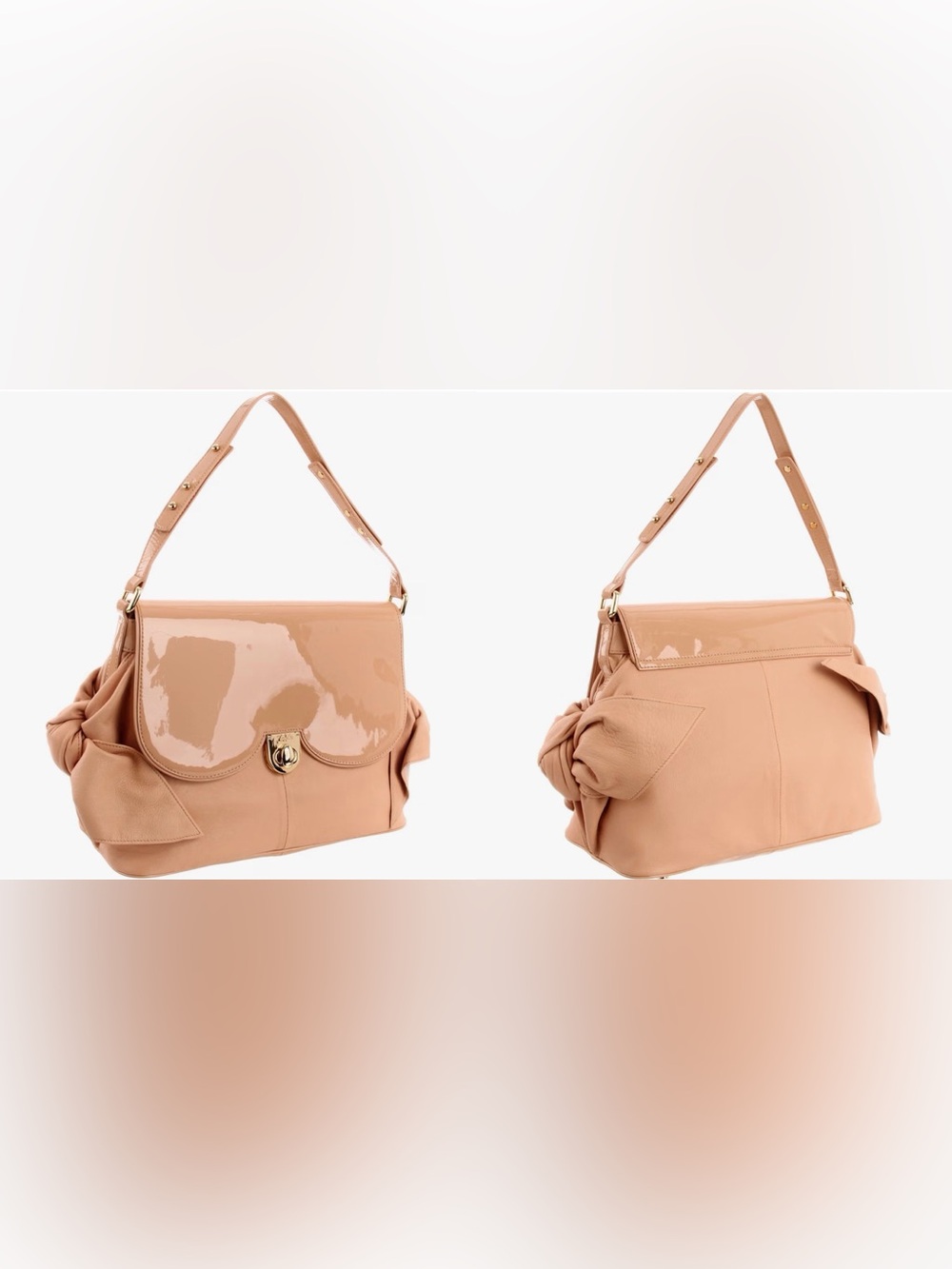 Z Spoke by Zac Posen Nude Patent & Leather Shoulder Bag